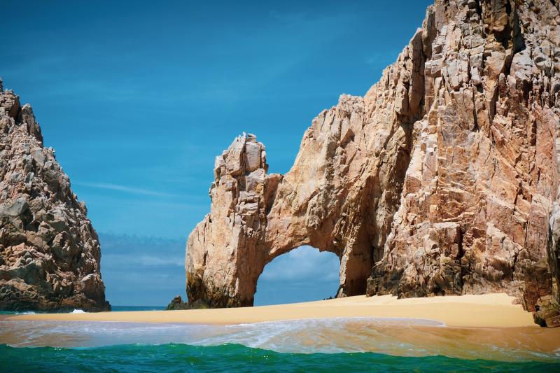 Los Cabos Arch is a rocky formation shaped like an arch in the middle of the sea.