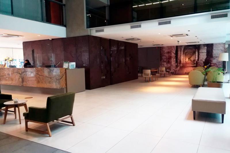 Lobby with smooth floors