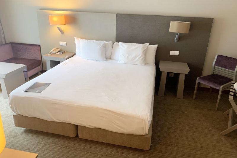 The accessible room is equipped with a king sized bed.