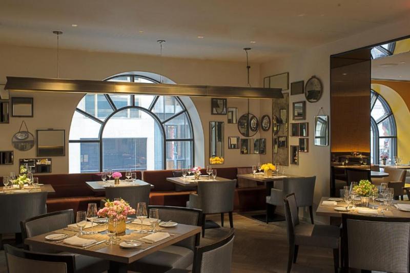 Restaurant dining area with modern decor