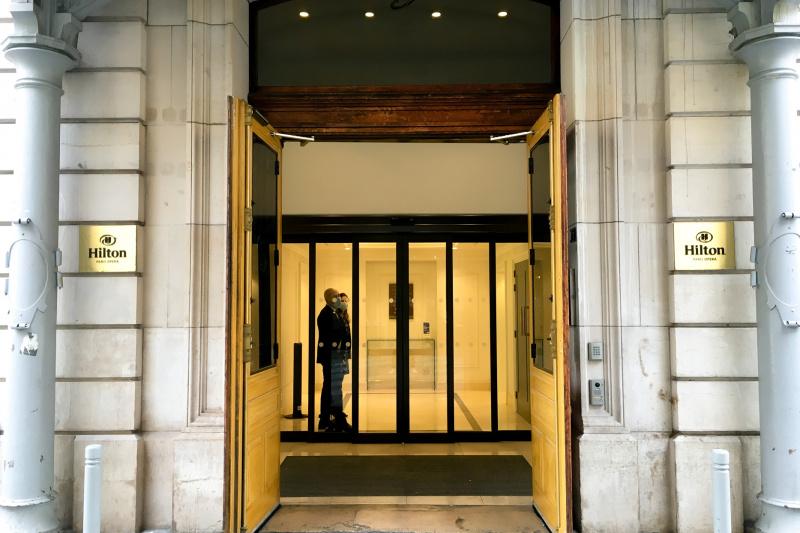 The hotel entrance