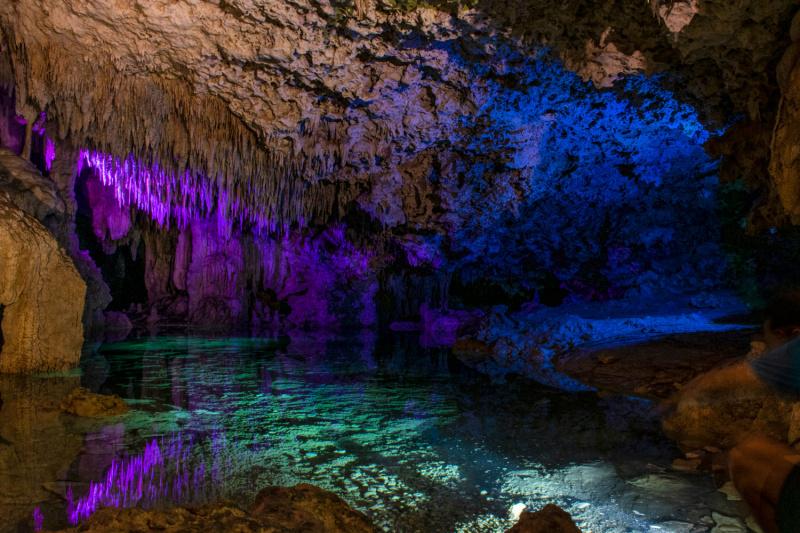 Lighted underground caves