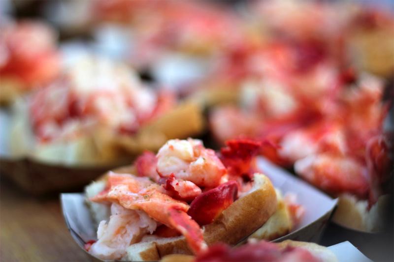 Classic New England Lobster Roll is served on the Manhattan Boat Tour