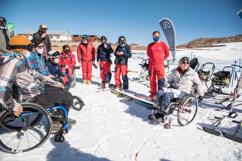 Students learn about adaptive skiing