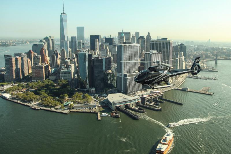 Aerial view of Manhattan from a helicopter