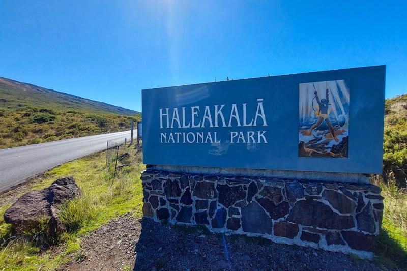Haleakala National Park entrance sign